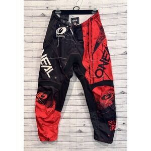O'NEAL ELEM Pant Adult Sz 32 Team USA Motocross Pants Red Black Graphic MX Race